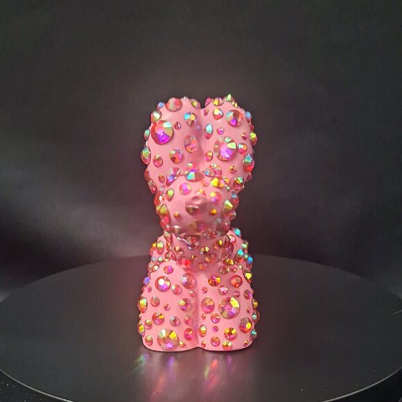 Pink Balloon Dog with Aurora Pink Stones, Unique Gift, Bling Decor - Picture 4 of 7